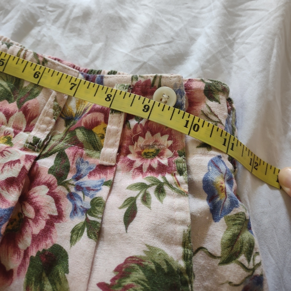 Bushwacker Womans Skirt Size 6 Pink Colorful Floral Print Linen Cotton Blend - Picture 6 of 11